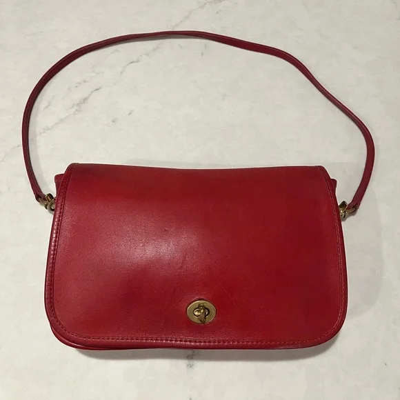 Vintage Coach Red Convertible Clutch #9365 - Picture 1 of 15